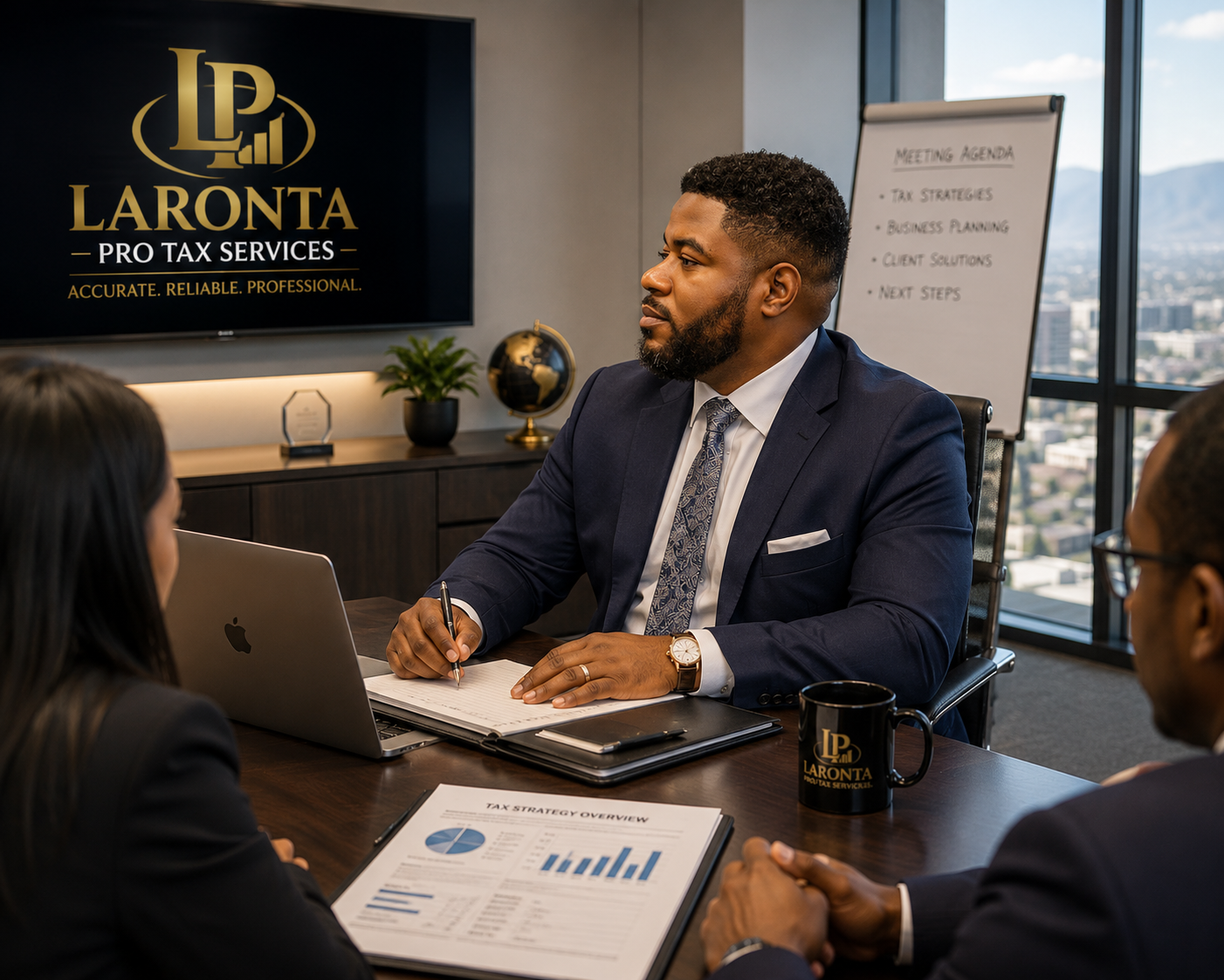 Laronta Pro Tax Services office meeting